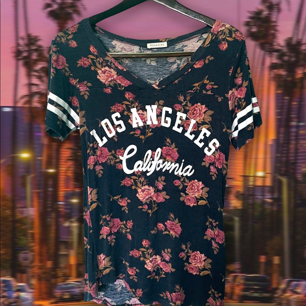 Women’s Los Angeles CA Floral T-Shirt